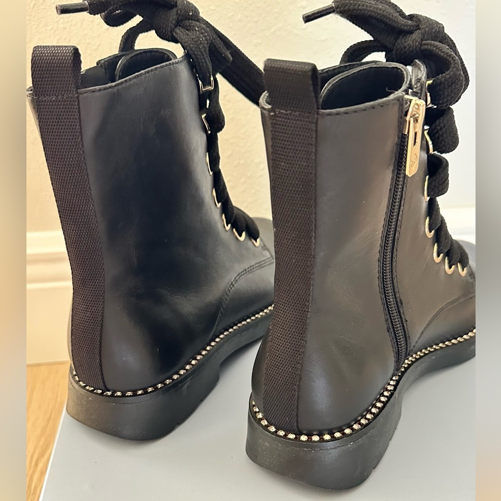Antonio Melani Black Rhinestone Combat Boots. NIB - Picture 7 of 9